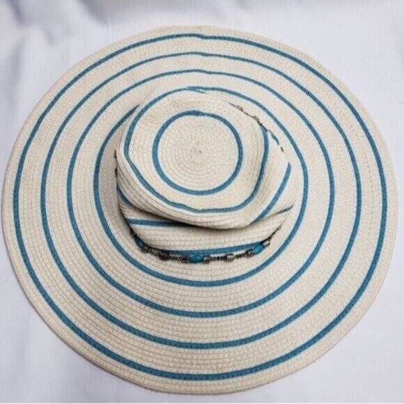 Royal Road Trading Co Sun Women's  Beach Hat Wide Brim Floppy Striped - Picture 4 of 10